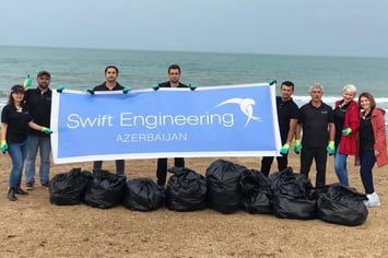 Airswift Baku Beach Clean Up Sign 2019