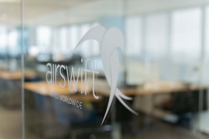 Airswift Logo Overlooking Office