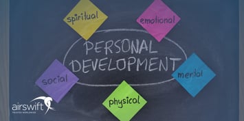 Personal development concept on blackboard